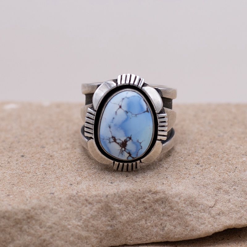 Heavy Golden Hills Turquoise Ring by C. Willie