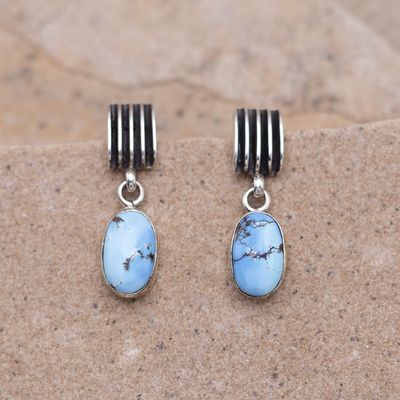Golden Hills Turquoise Channel Dangle Earrings