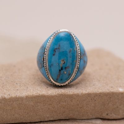Turquoise Ring with Side Inlay