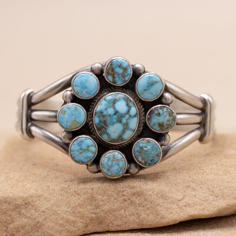 Kingman Turquoise Cluster Cuff