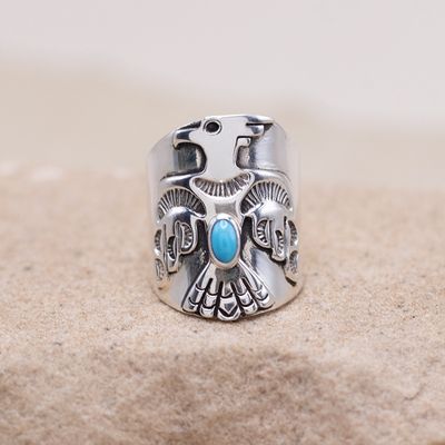 Thunderbird Turquoise Ring by Daniel Coriz