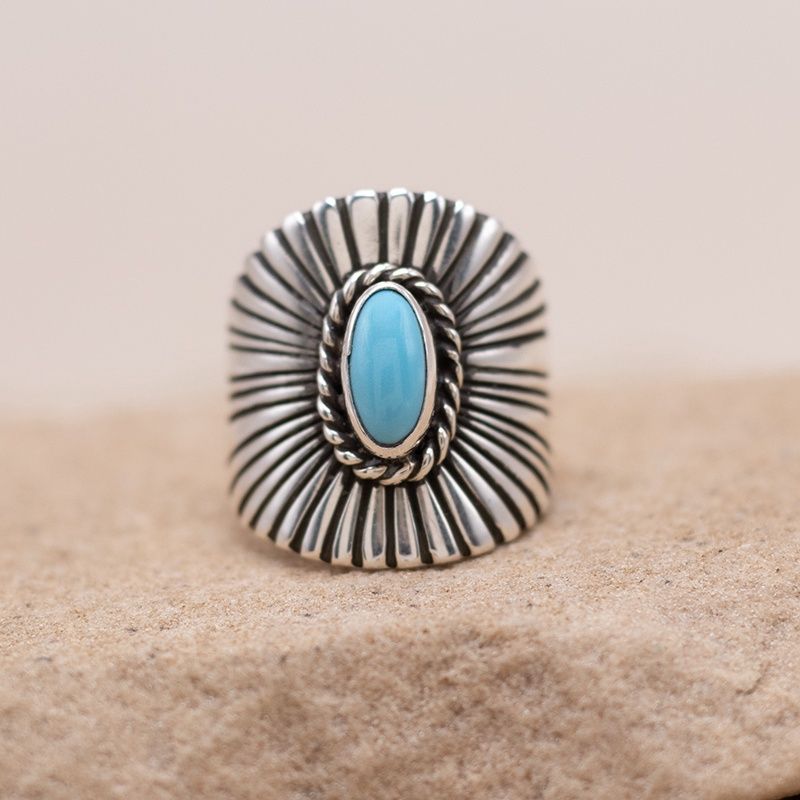 Radiant Line Band with Turquoise by Daniel Coriz