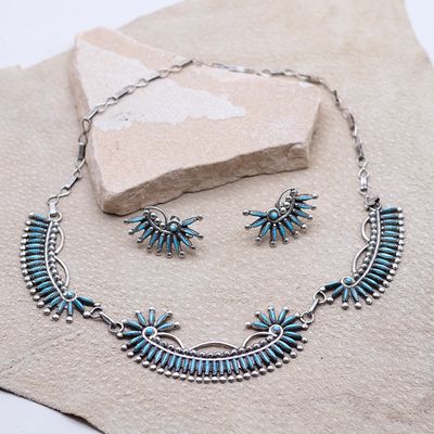 Vintage Zuni Needlepoint Necklace Set