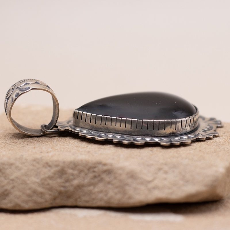 Large Teardrop Onyx Pendant by D. Johnson