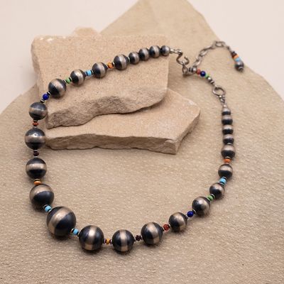 Multicolor Graduated Navajo Pearl Necklace