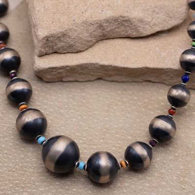 Multicolor Graduated Navajo Pearl Necklace