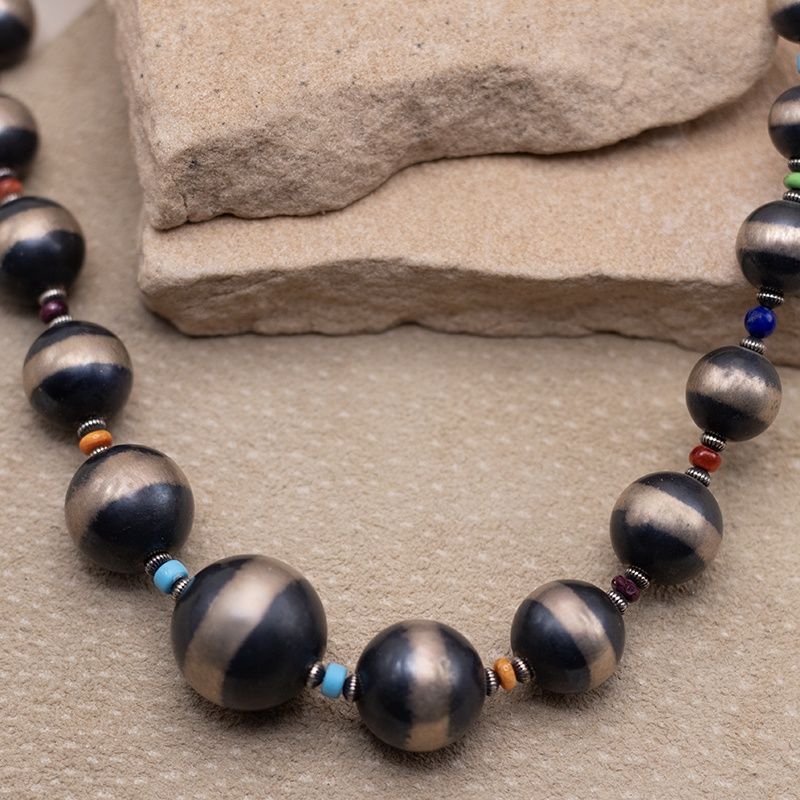 Multicolor Graduated Navajo Pearl Necklace