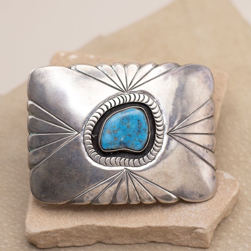 Vintage Single Stone Shadowbox Buckle