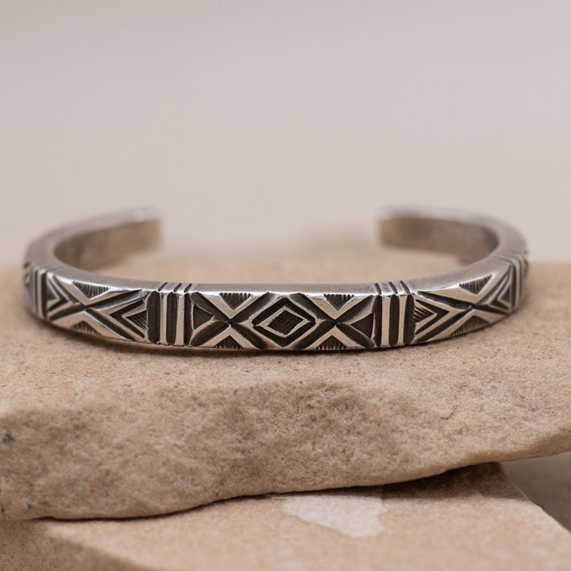Ingot Cuff with X stamp by Calvin Martinez