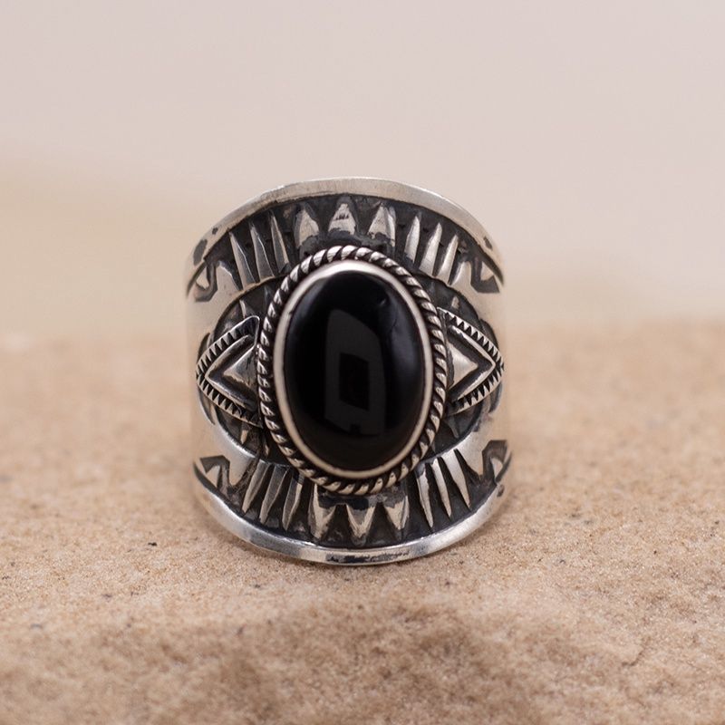 Black Onyx Saddle Ring by Derrick Gordon