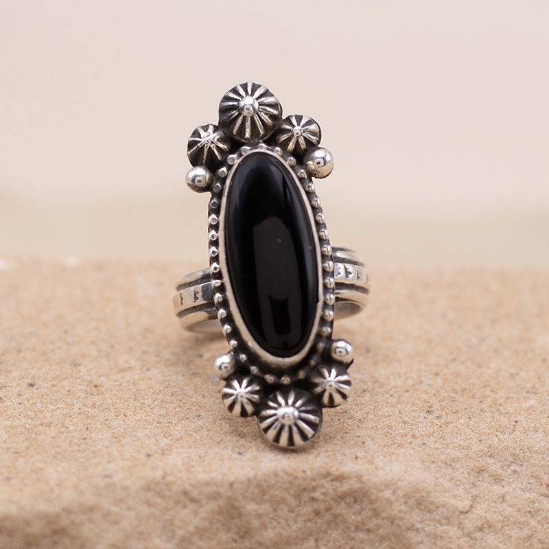 Unique Design Black Onyx Ring by Mary Ellen
