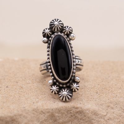 Unique Design Black Onyx Ring by Mary Ellen