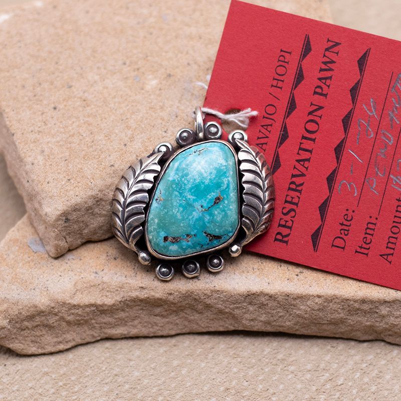 Large Single Stone Pendant with Leaf Designs