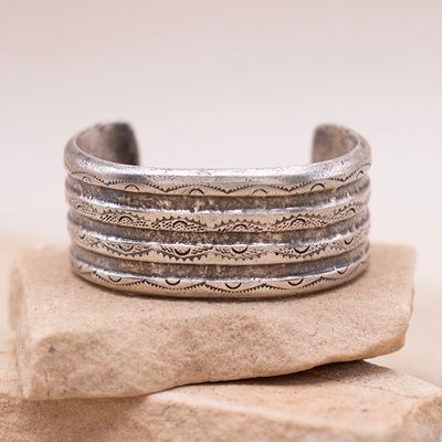 Heavy Wrought Silver Cuff