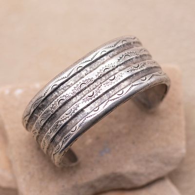 Heavy Wrought Silver Cuff