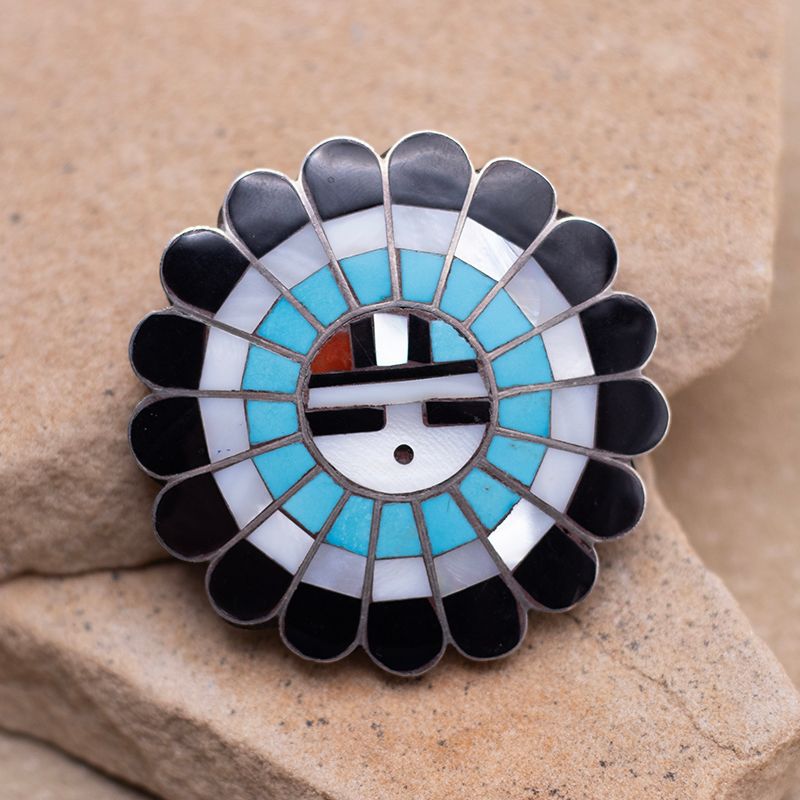 Multicolor Zuni Sunface Pin