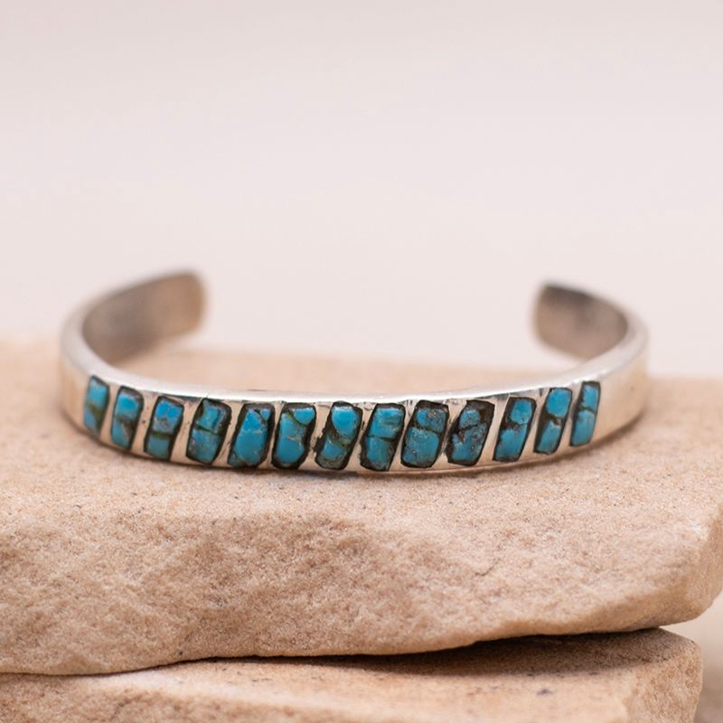 Uniquely Inlaid Thin Cuff