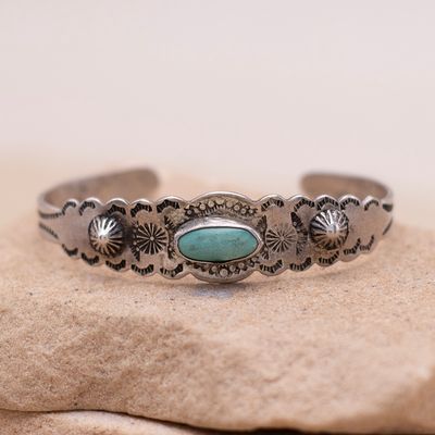 Single Stone Turquoise Cuff