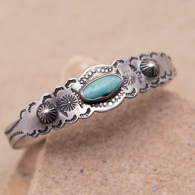 Single Stone Turquoise Cuff