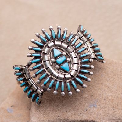 Zuni Cluster Cuff with Geometric Center Stones