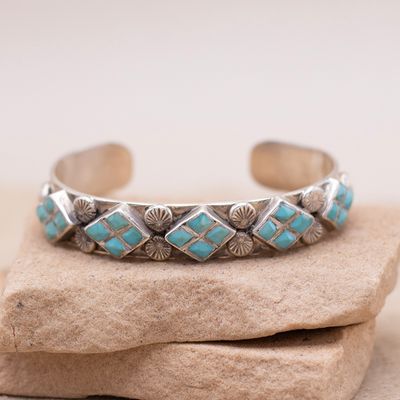 Geometric Inlay Turquoise Cuff
