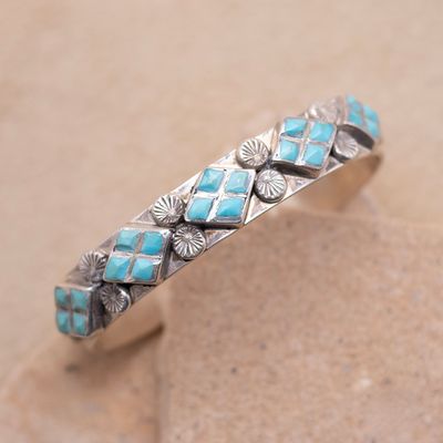 Geometric Inlay Turquoise Cuff