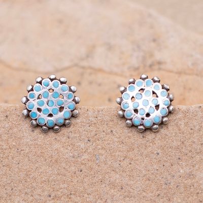 Flush Inlay Flower Earrings