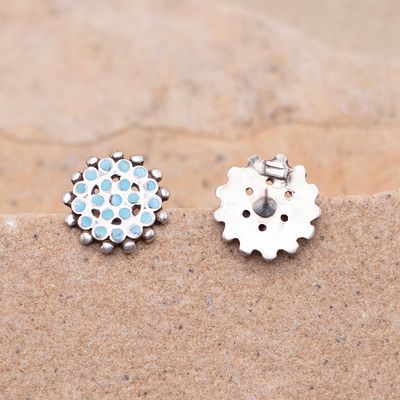 Flush Inlay Flower Earrings
