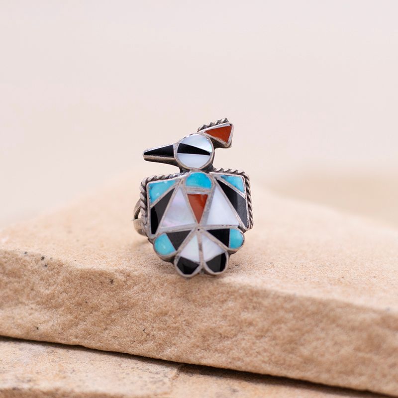 Vintage Thunderbird Inlay Ring