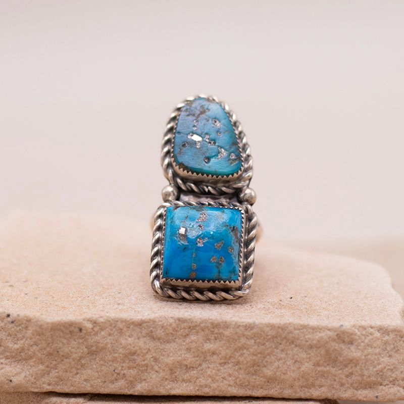 Unique 2 Stone Turquoise Ring