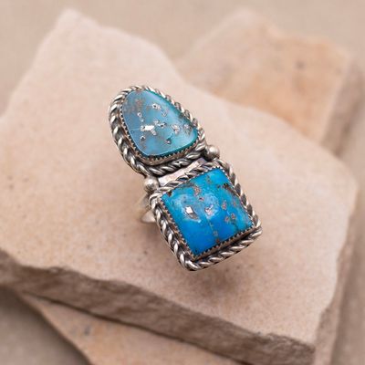 Unique 2 Stone Turquoise Ring