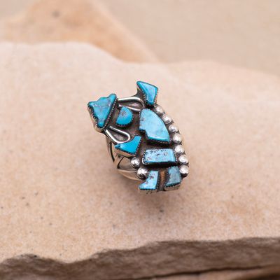 Pawn Turquoise Rainbow Yei Ring