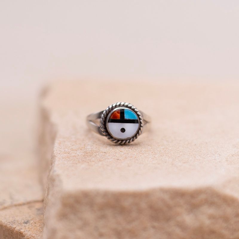 Tiny Zuni Sunface Ring