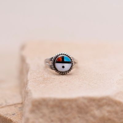 Tiny Zuni Sunface Ring