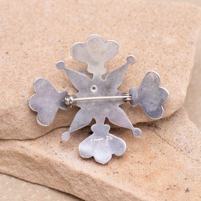 Mother of Pearl Inlay Floral Pin