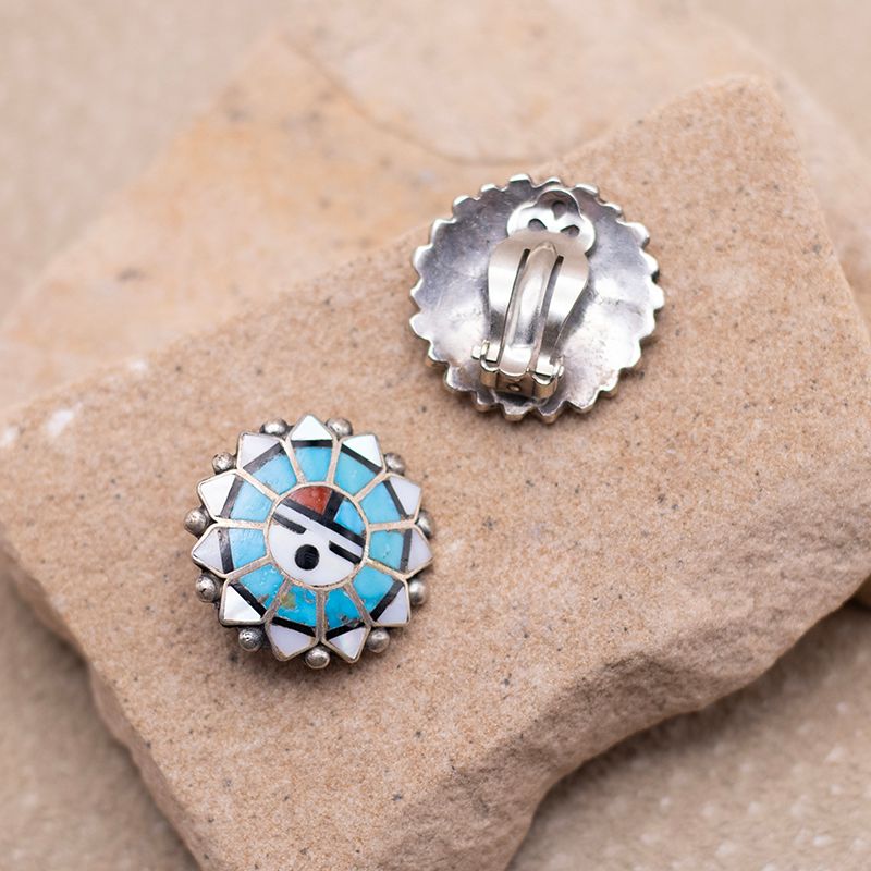 Sunface Clip on Earrings