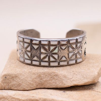 Mother of Pearl Inlay Cuff with Overlay Designs