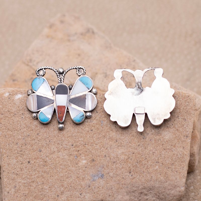Large Inlay Butterfly Studs
