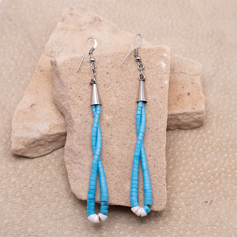 Turquoise Heishi Earrings