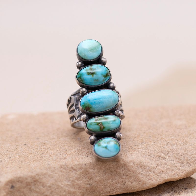 Large 5 Stone Sonoran Gold Statement Ring