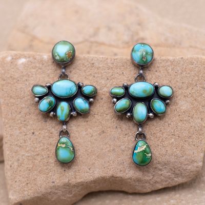 Cluster Dangle Sonoran Gold Turquoise Earrings