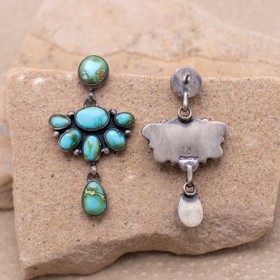 Cluster Dangle Sonoran Gold Turquoise Earrings