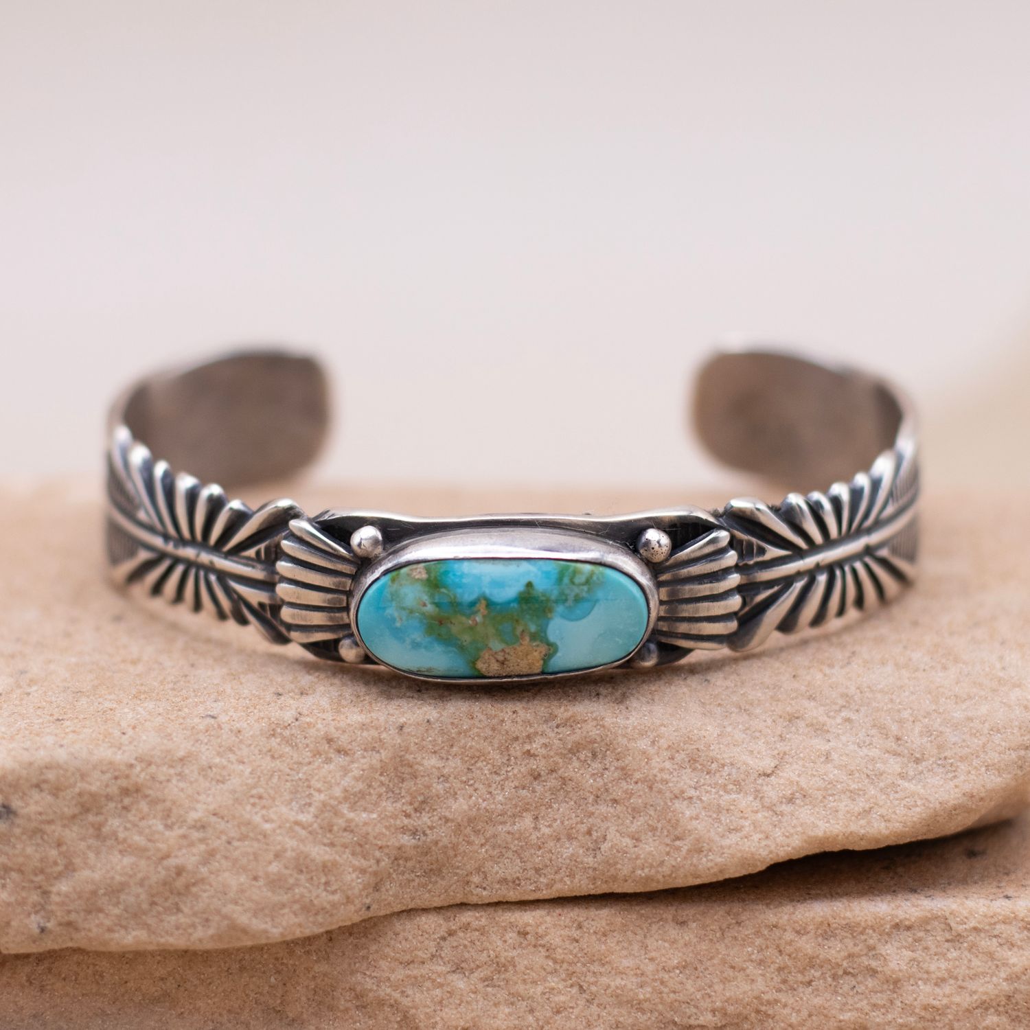 Narrow Oval Sonoran Gold Turuqoise Bracelet
