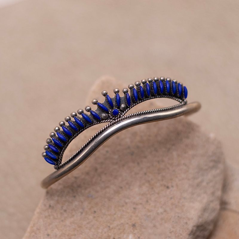 Lapis Needlepoint Princess Cuff