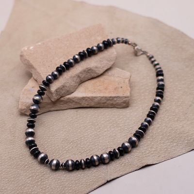 Sterling and Onyx Bead Set