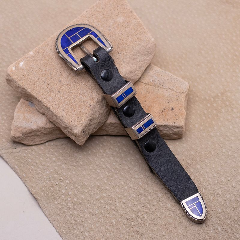 Lapis Inlay Ranger Buckle with Keeper and Tip