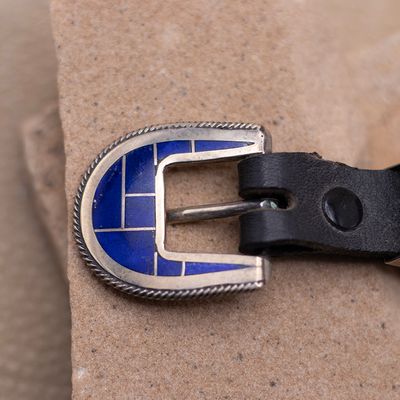 Lapis Inlay Ranger Buckle with Keeper and Tip