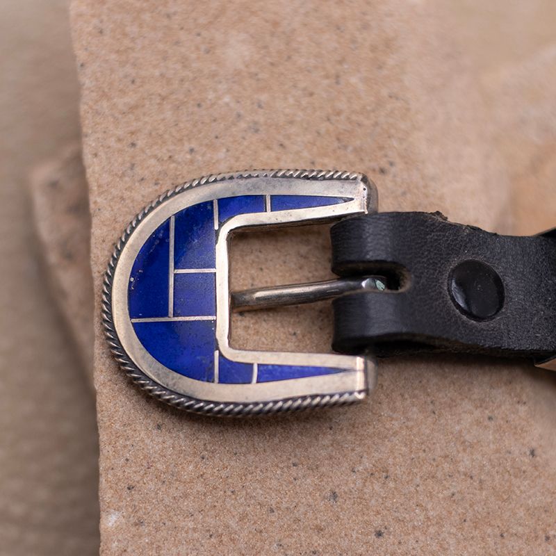 Lapis Inlay Ranger Buckle with Keeper and Tip