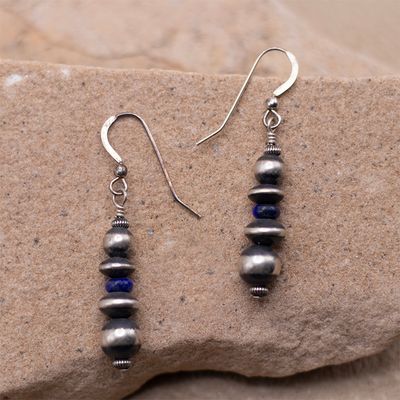 4 Bead with Lapis Drop Earring