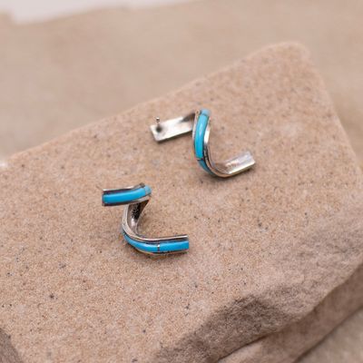 Zuni Inlay Squiggle Earring